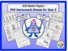 Maths Topics Homework Sheets for Year 3 PDF Booklet